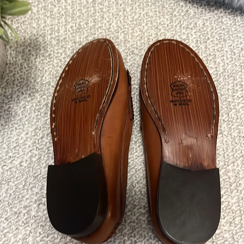 Bob Roy Collection Tan Leather Wingtip Loafers Sz 1